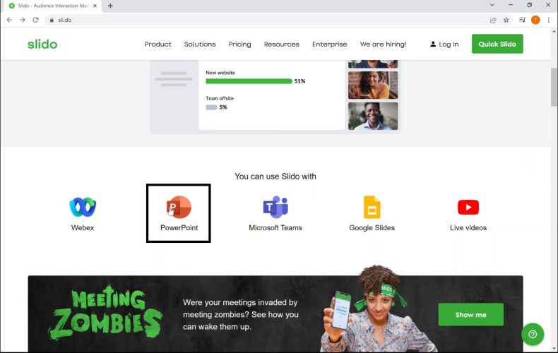 1.Slidoclickingonpowerpointlogo