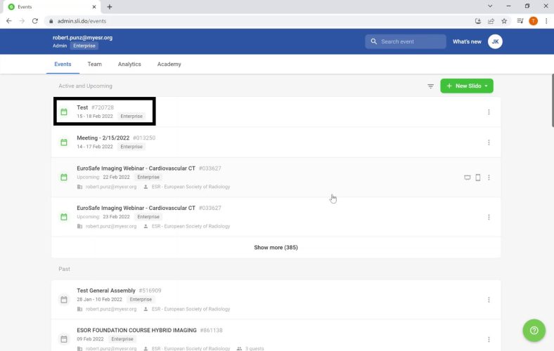 9.FindingeventinSlido